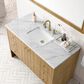 James Martin Vanities Hudson 48" Single Bathroom Vanity in Light Natural Oak with 3 cm Carrara White Marble Top and Rectangular Sink, , large