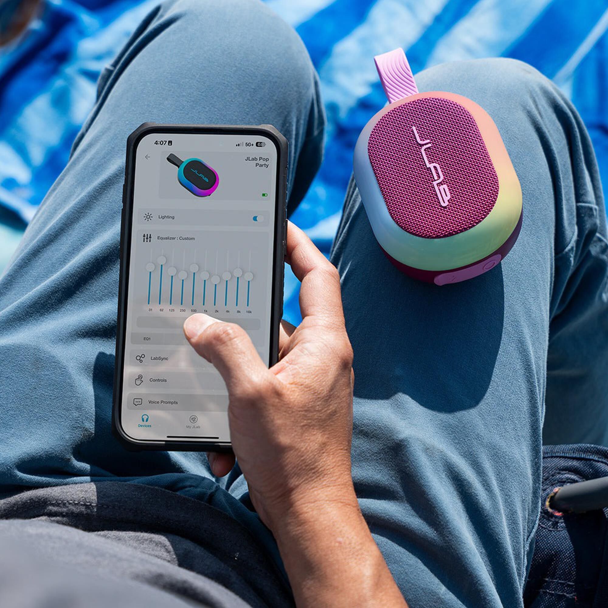 JLab Pop Party Ultra-Portable Bluetooth Speaker in Mulberry