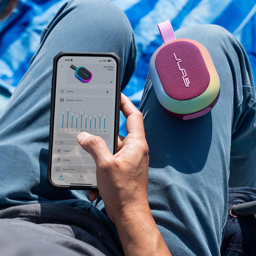 JLab Pop Party Ultra-Portable Bluetooth Speaker in Mulberry, , large