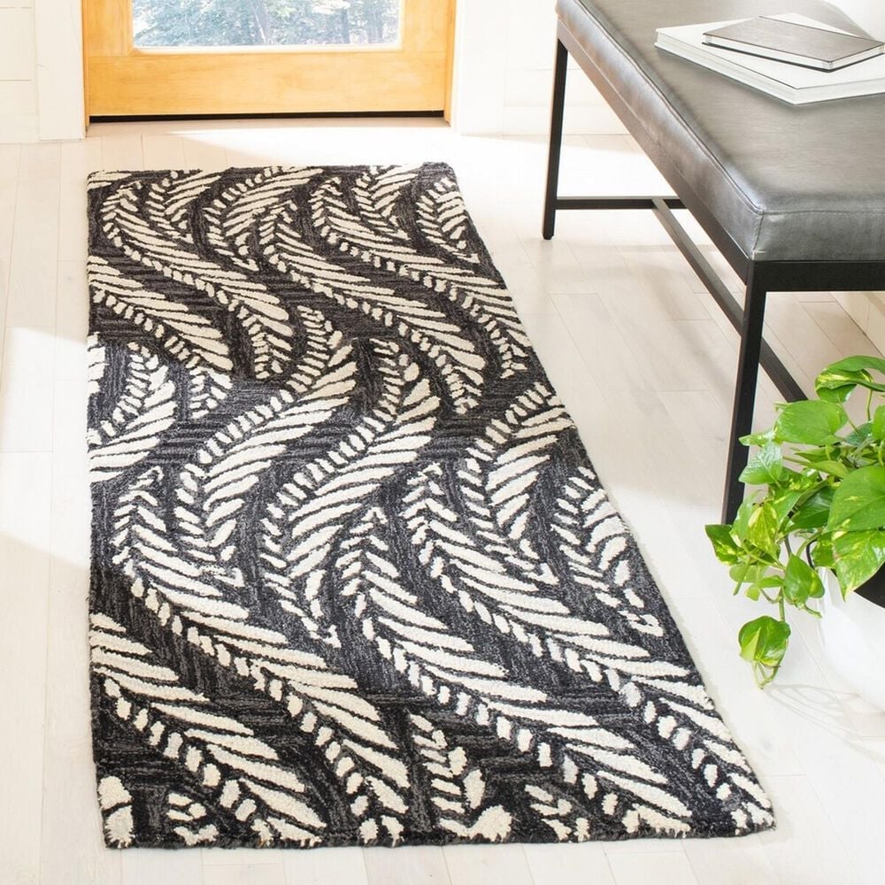 Safavieh Micro-Loop MLP170H 2&#39;3&quot; x 7&#39; Charcoal and Ivory Runner, , large