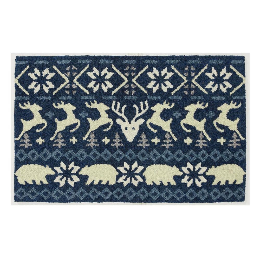Loloi Bears AFT334830 1"7" x 2"7" Blue Door Mat, , large