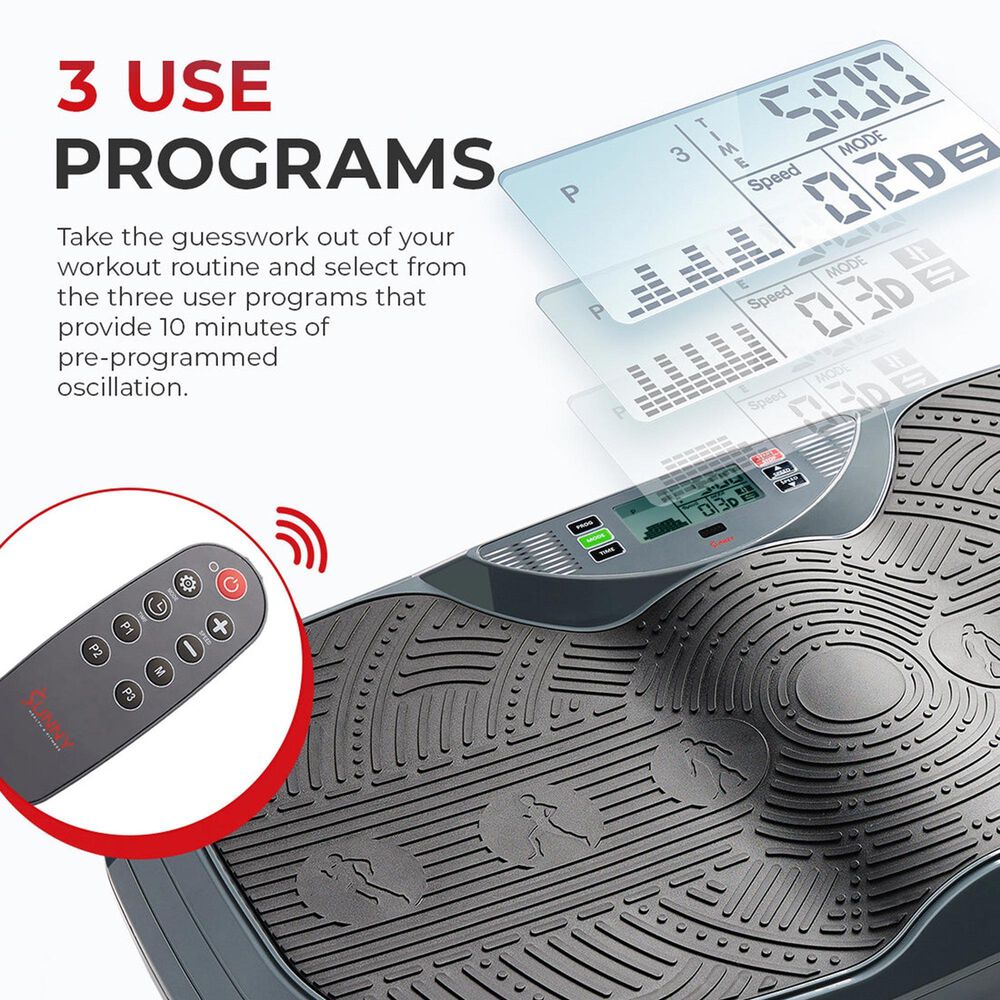 Sunny Health &amp; Fitness Fitboard 3D Vibration Platform in Grey and Black, , large