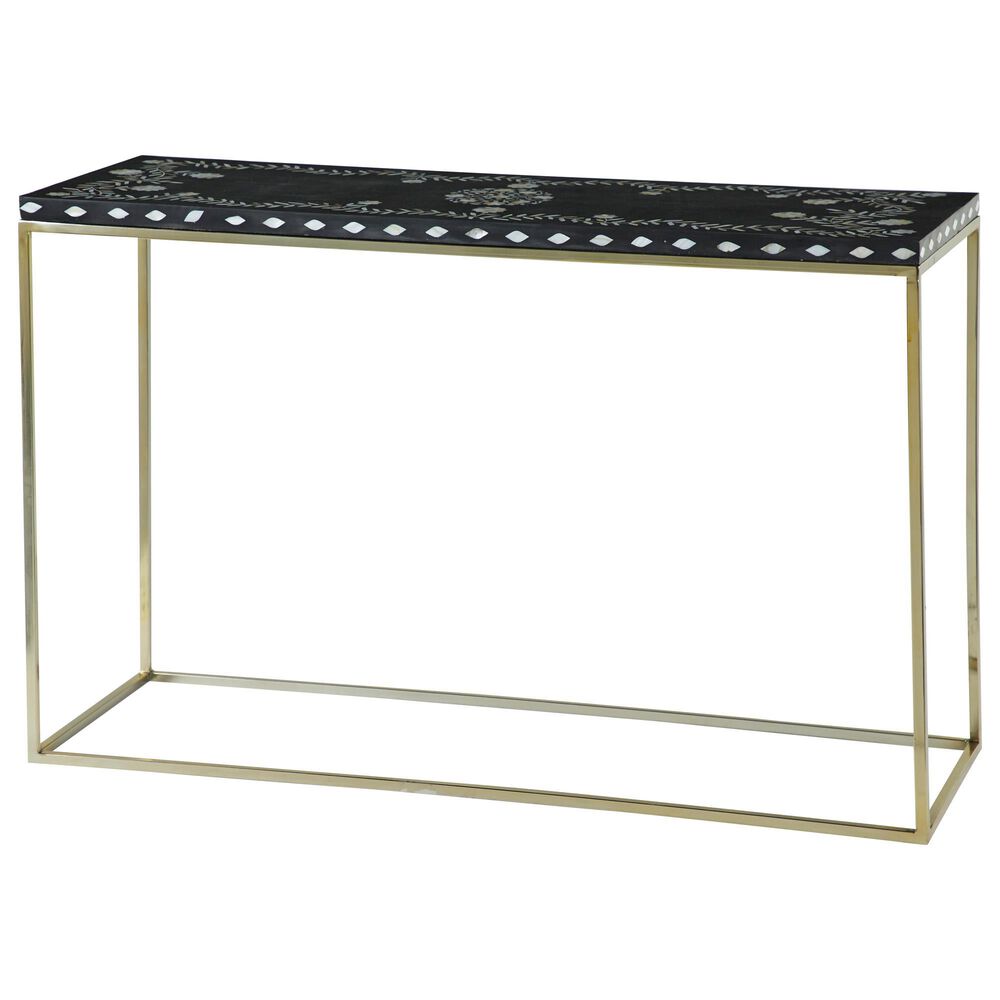 Maple and Jade Eclectic Wood 1 Console Table Gold, , large