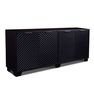 Sunset Bay Chevron 76" 4-Door Console in Matte Black, , large