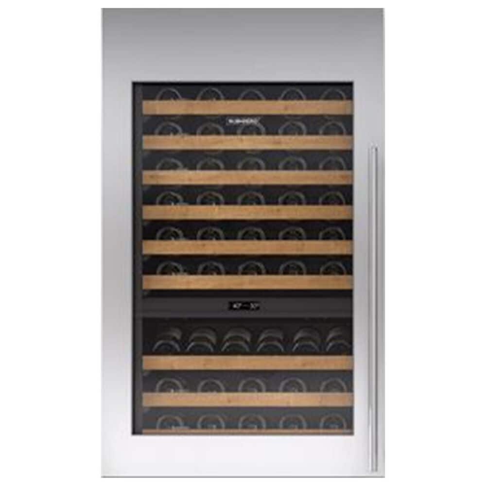 Sub Zero Integrated 30" Tall Wine Storage Door Panel with Tubular Handle Left Hinge in Stainless Steel, , large