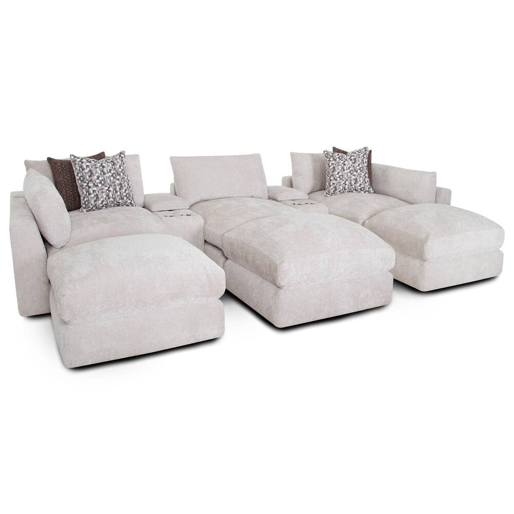 Moore Furniture Dreamscape Pollock 8-Piece Stationary Symmetrical Sectional in Linwood Linen, , large