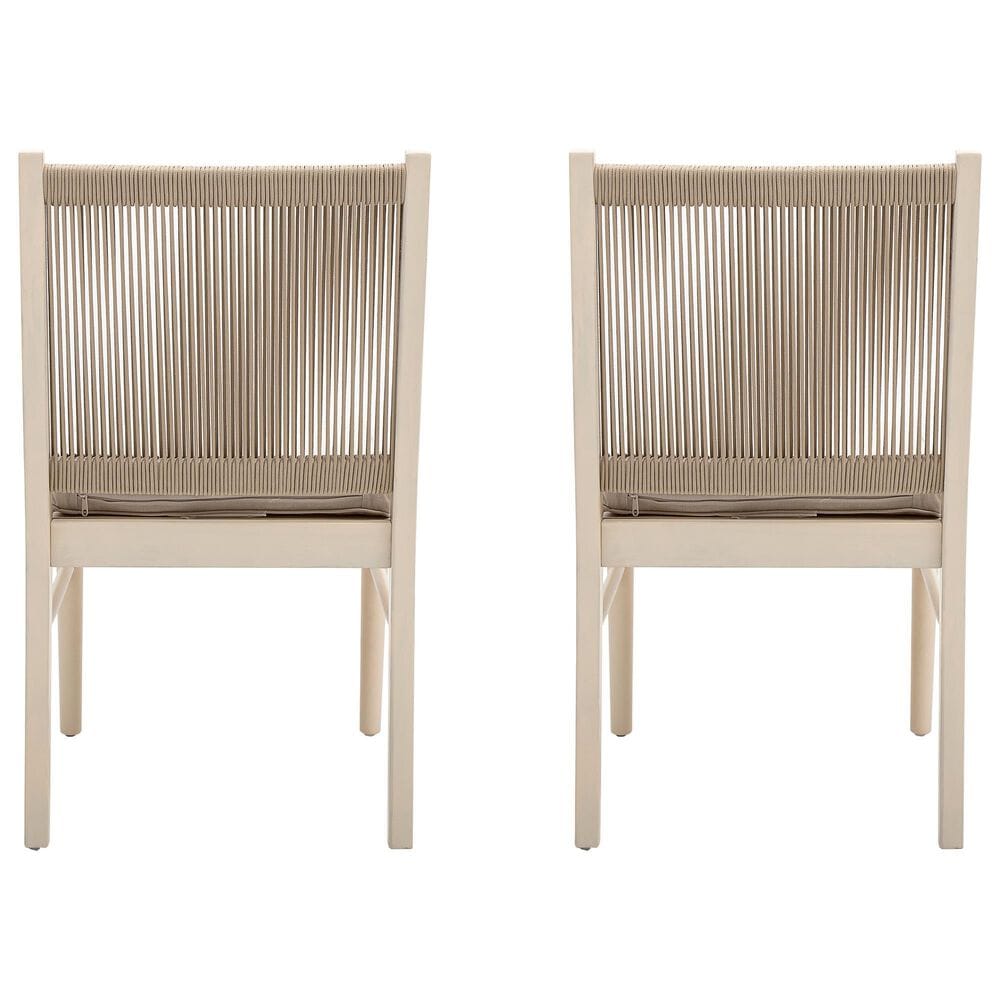 Hearth and Haven Cordoba Outdoor Dining Chair with Yellow Rope in Beige (Set of 2), , large