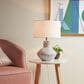Hampton Park Agape Boho Ceramic Table Lamp in White, , large
