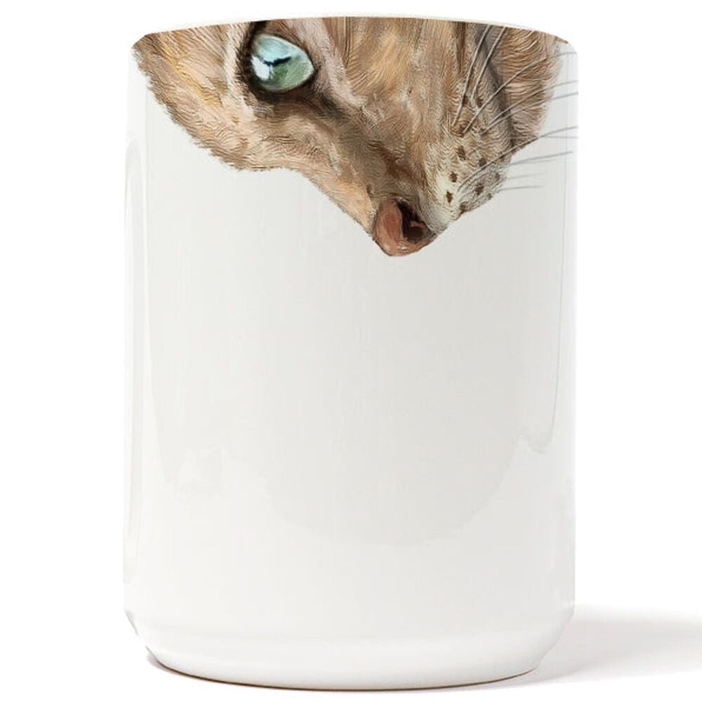 American Brand Studio 15 Oz Tan Cat Snout Mug in White, , large