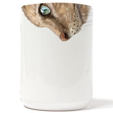 American Brand Studio 15 Oz Tan Cat Snout Mug in White, , large