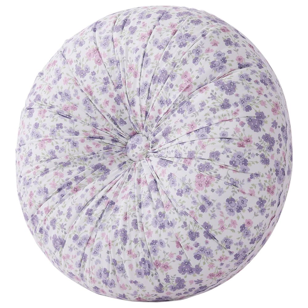 J. Queen New York Nola 15" Round Throw Pillow in English Lavender and Lilac, , large