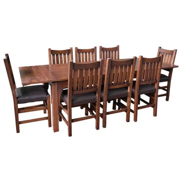 Crafters & Weavers Mission 9-Piece Rectangular Dining Set in Walnut, , large