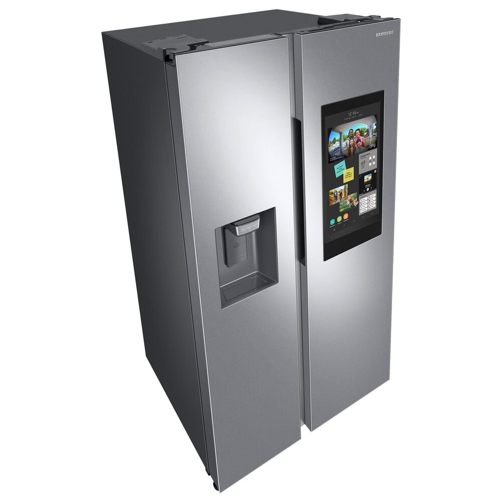 Samsung 26.7 Cu. Ft. Large Capacity Side by Side Refrigerator with Touch Screen Family Hub in Stainless Steel, , large