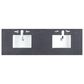 James Martin Vanities Athens 72" Double Bathroom Vanity in Glossy White with 3 cm Charcoal Soapstone Quartz Top and Rectangular Sinks, , large