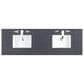 James Martin Vanities Athens 72" Double Bathroom Vanity in Glossy White with 3 cm Charcoal Soapstone Quartz Top and Rectangular Sinks, , large