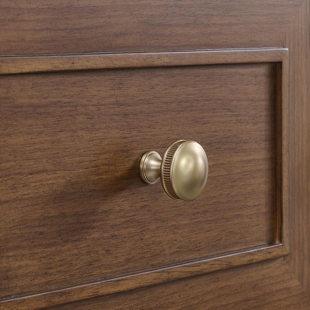 James Martin Vanities Lorelai 60&quot; Double Vanity in Mid-Century Walnut with 3 cm Arctic Fall Solid Surface Top, , large