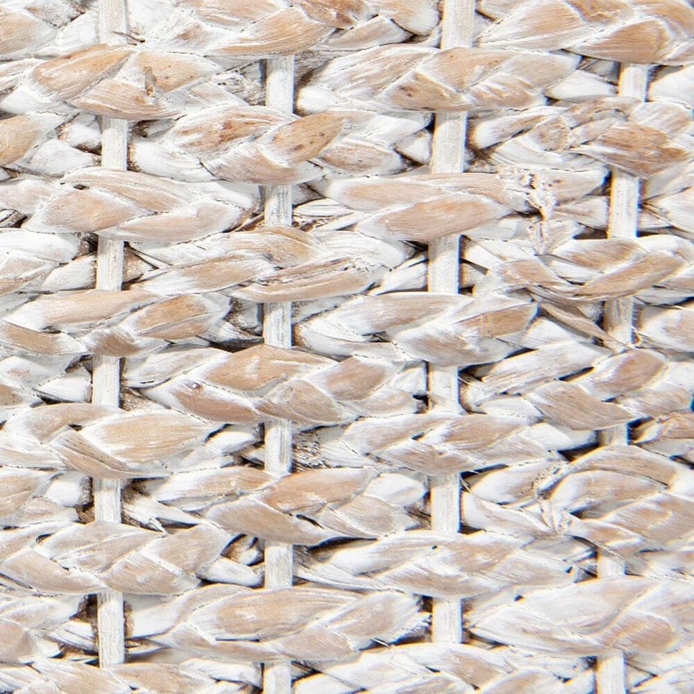 Creative Coop Braided Bankuan Stair Basket with Handles in Whitewash, , large