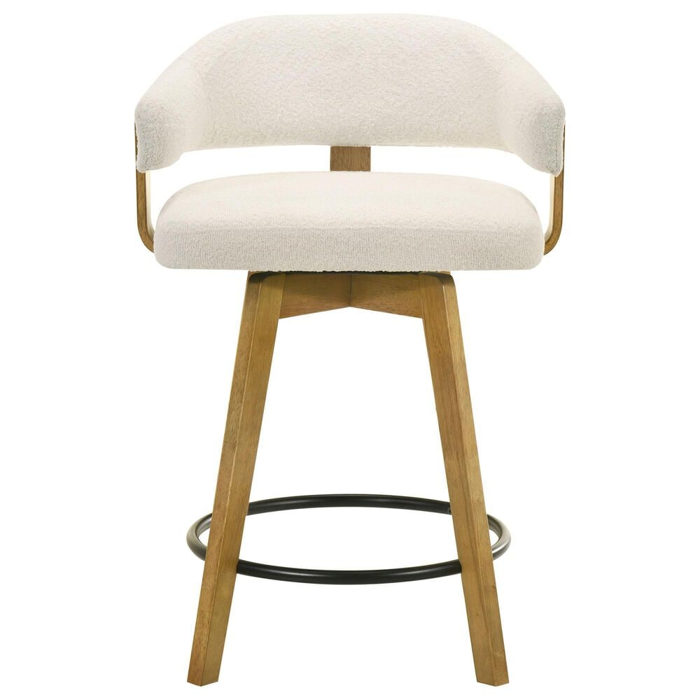 Armen Living Callah Swivel Counter Height Stool in Amber Glow, , large