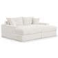 Furniture of America Tavedestrand Double Chaise Lounger with USB Port in White, , large