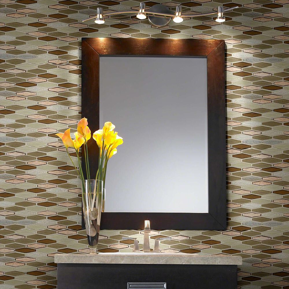 Shaw Molten Stretch Hexagon Penny 11.77&quot; x 11.81&quot; Glass Mosaic Sheet, , large