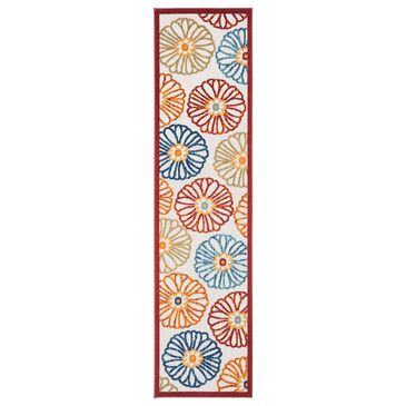 Safavieh Cabana CBN801A 2" x 10" Creme and Red Indoor/Outdoor Performance Runner, , large