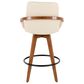 Lumisource Cosmo Swivel Counter Stool with Cream Cushion in Walnut and Black, , large
