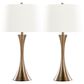 LumiSource Lenuxe 29" Metal Table Lamp with Off-White Linen Shade in Matte Golden Bronze (Set of 2), , large