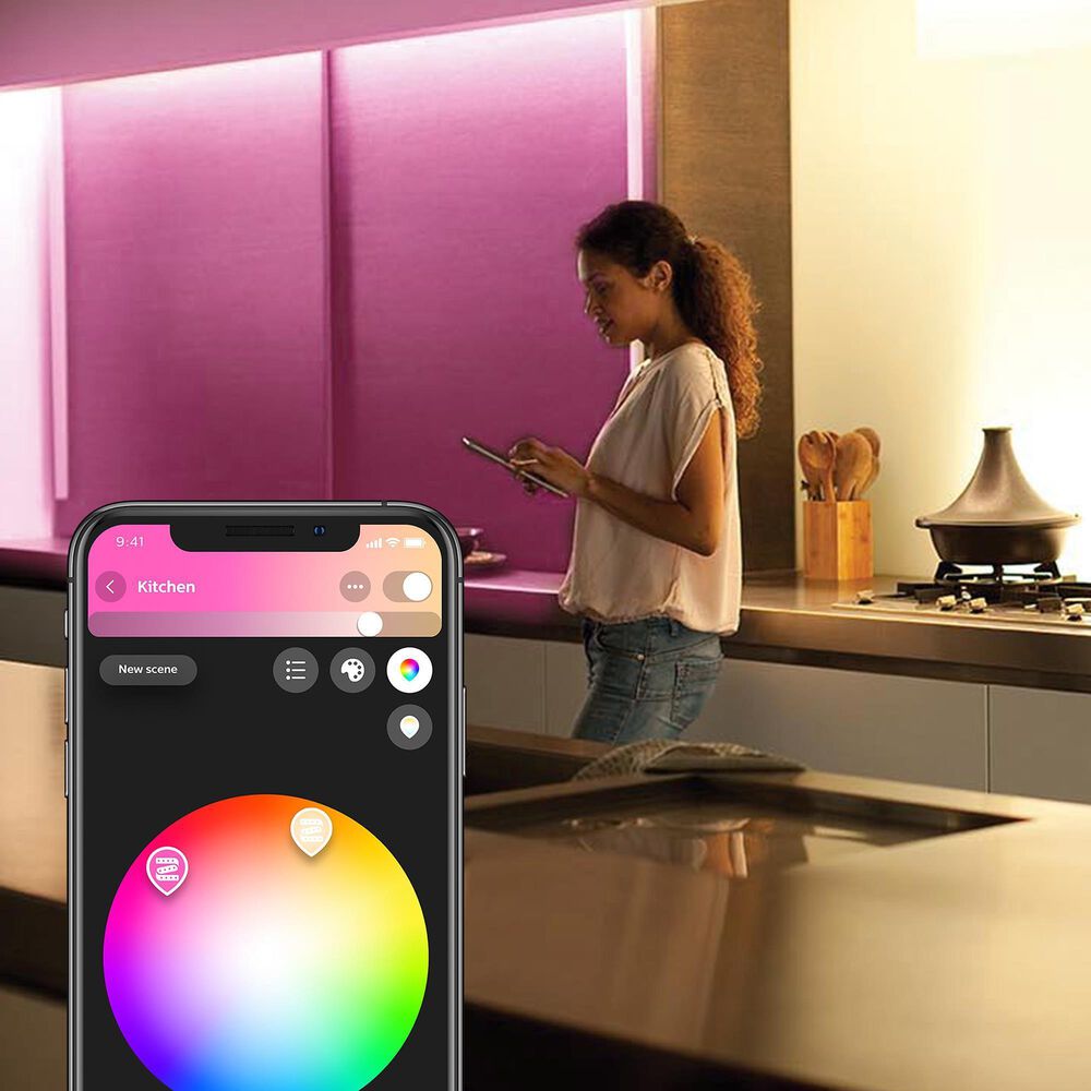 Philips Hue 6' Light Strip Starter Kit in White | Nebraska Furniture Mart