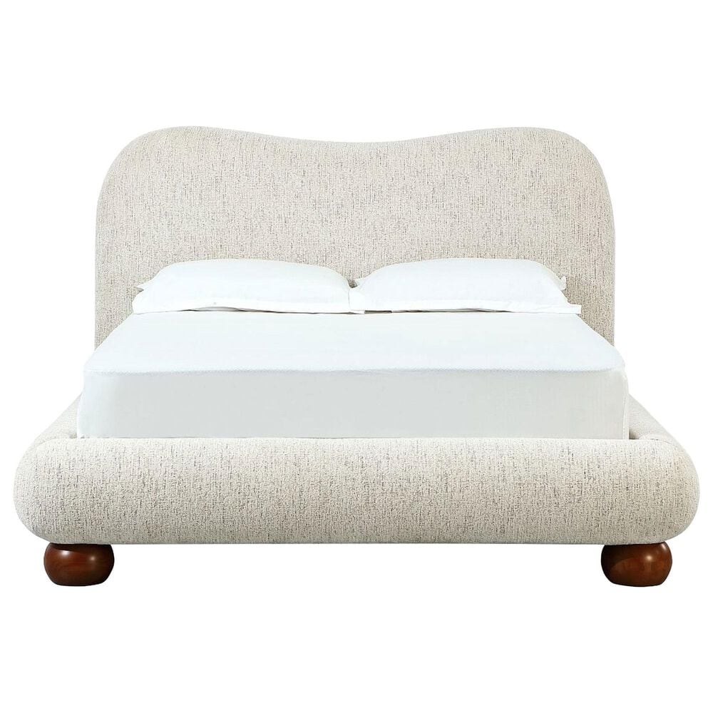 Urban Home Anansi Afra Queen Upholstered Footboard, Rails and Slats in Chinchilla, , large