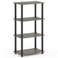 HOMLUX Turn-N-Tube 4-Tier Storage Shelf in French Oak and Black, , large