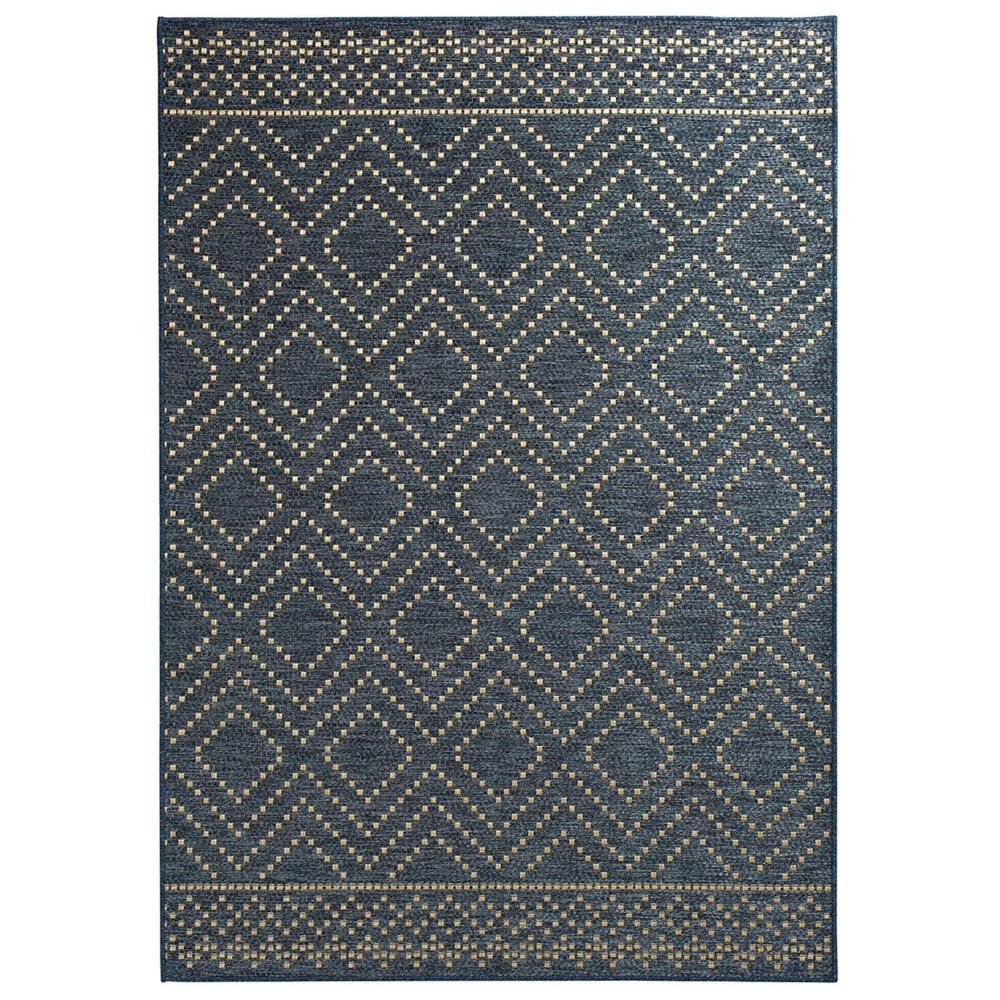 Trisha Yearwood Rug Collection Gather Sidra Border TYWD 5"3" x 7"7" Cobalt and Natural Outdoor Rug, , large