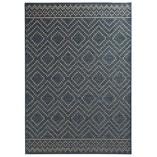 Trisha Yearwood Rug Collection Gather Sidra Border TYWD Cobalt and Natural Outdoor Rug