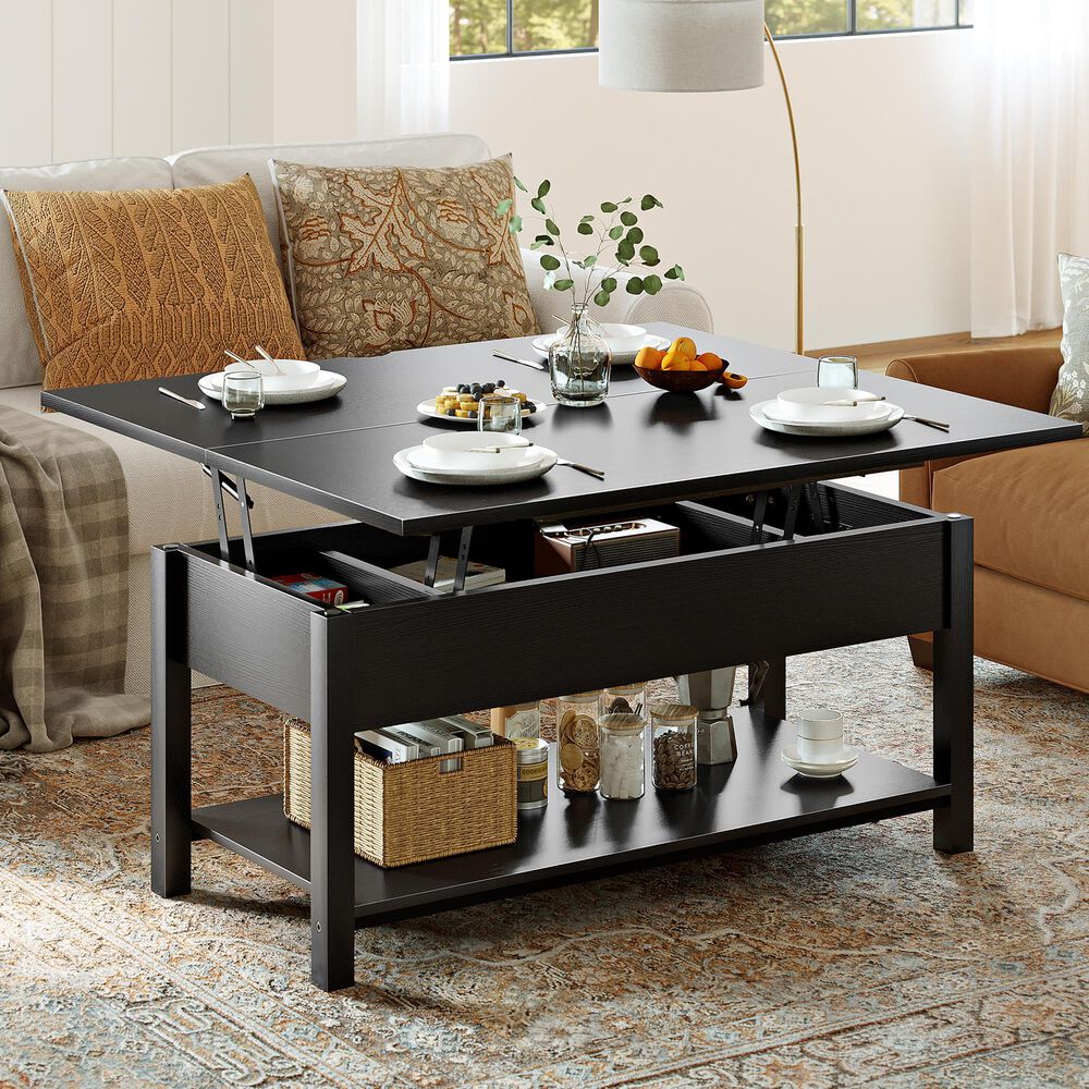 HOMLUX Lift Top Coffee Table in Black, , large