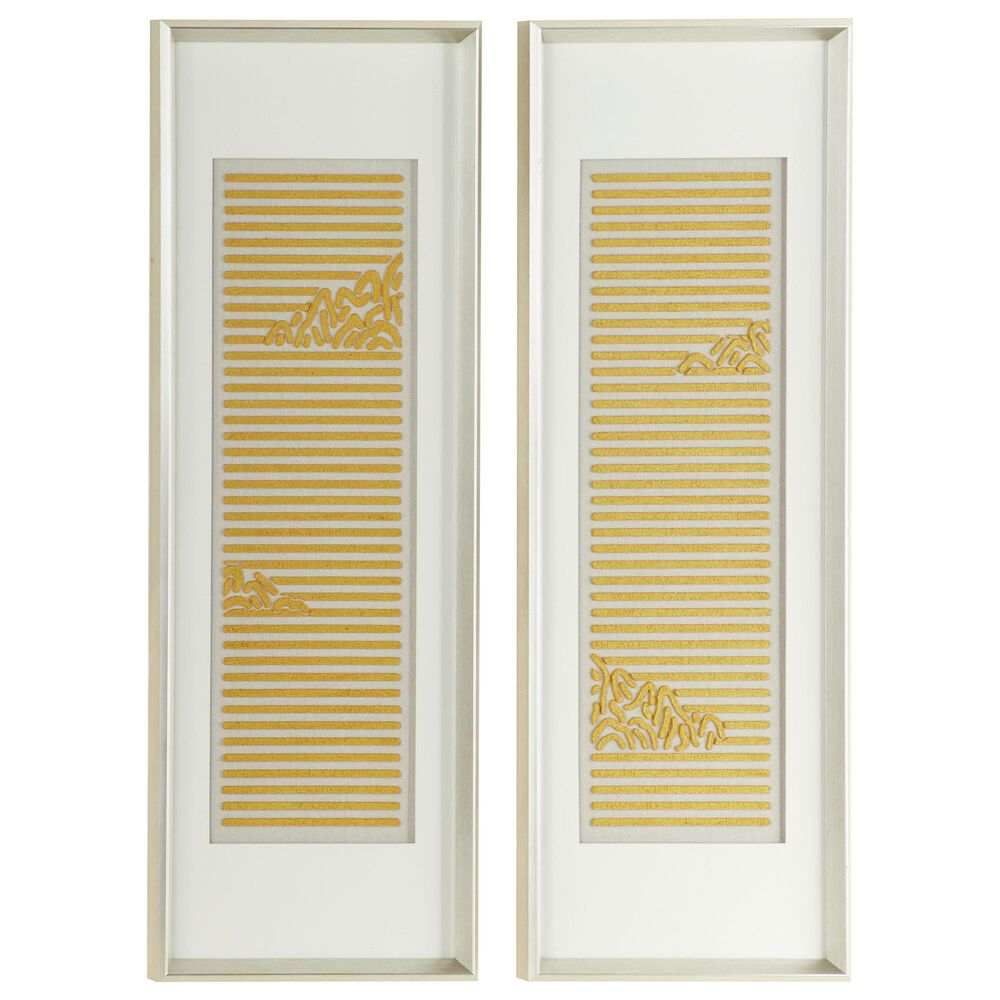 Venus Williams Collection 47" x 18" Wall Art in White and Yellow (Set of 2), , large