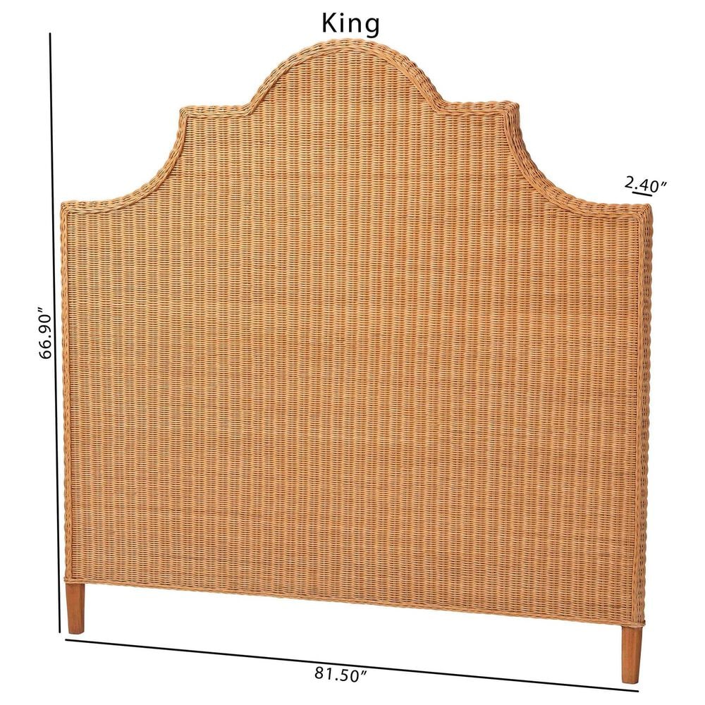 Baxton Studio Melanie King Standalone Headboard in Light Honey, , large