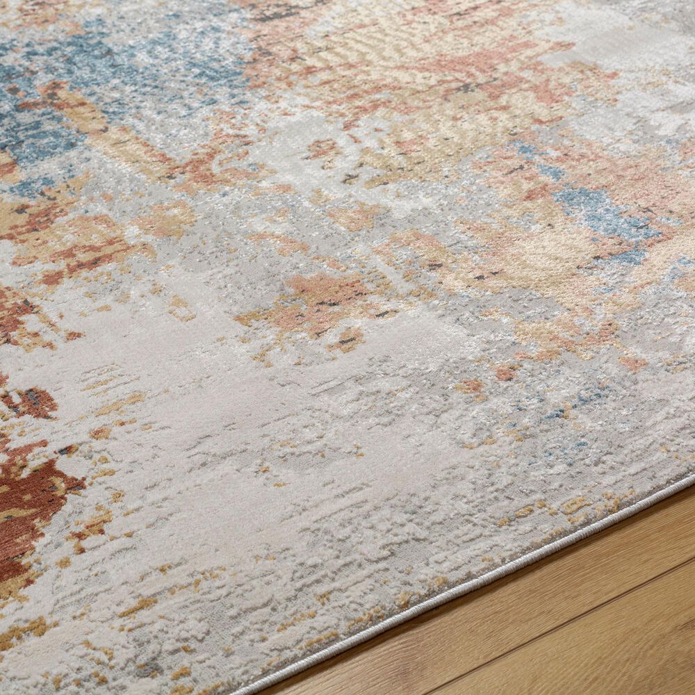 Surya Alpine 5&#39;3&quot; x 7&#39;3&quot; Peach, Blue, Light Gray, Off-White, Charcoal, Medium Gray and Rust Area Rug, , large
