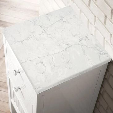 James Martin Vanities Athens 15" Left Single Bathroom Vanity in Glossy White with 3 cm Eternal Jasmine Pearl Quartz Top and Rectangle Sink, , large