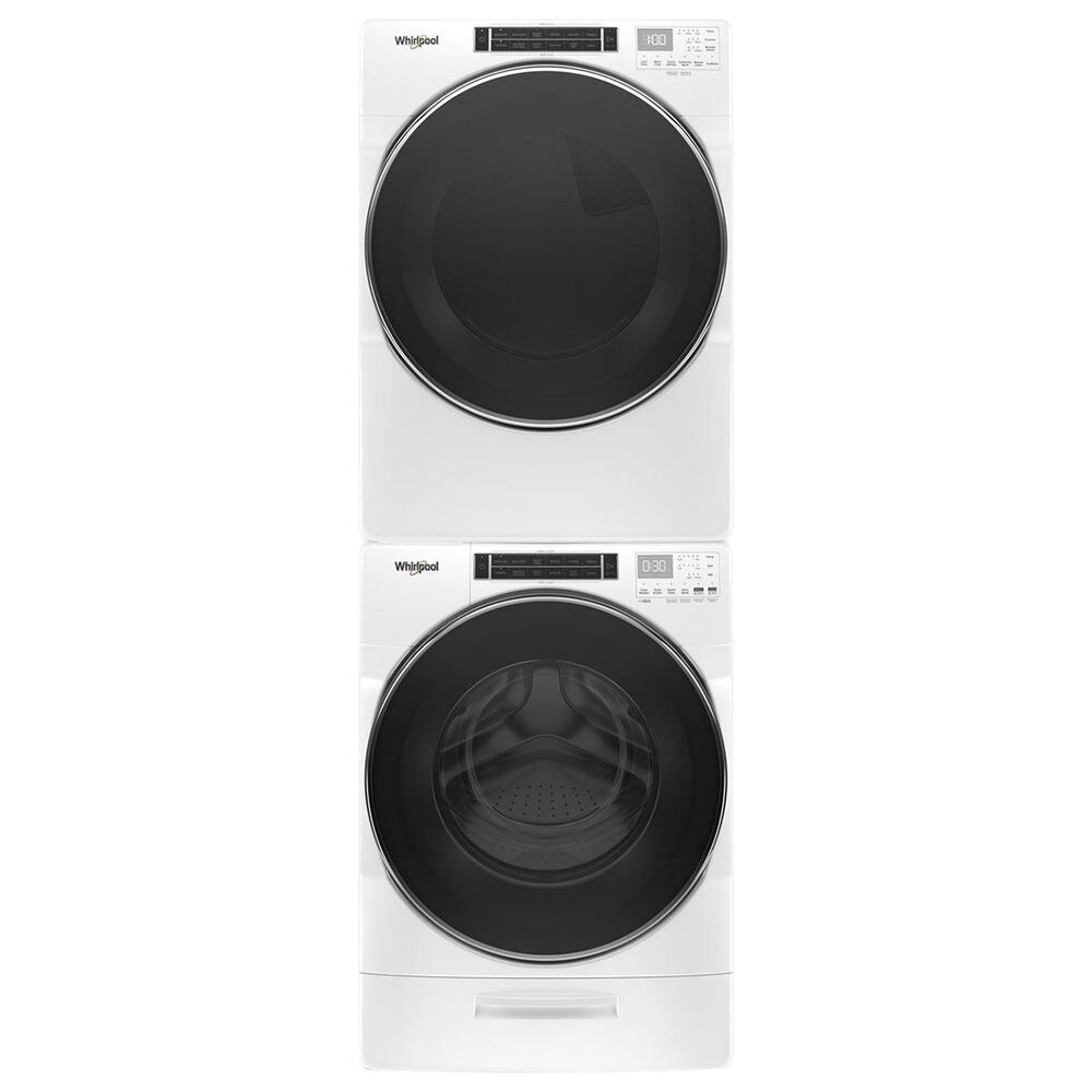 Whirlpool 5.0 Cu. Ft. Front Load Washer and 7.4 Cu. Ft. Gas Dryer Pair in White, , large