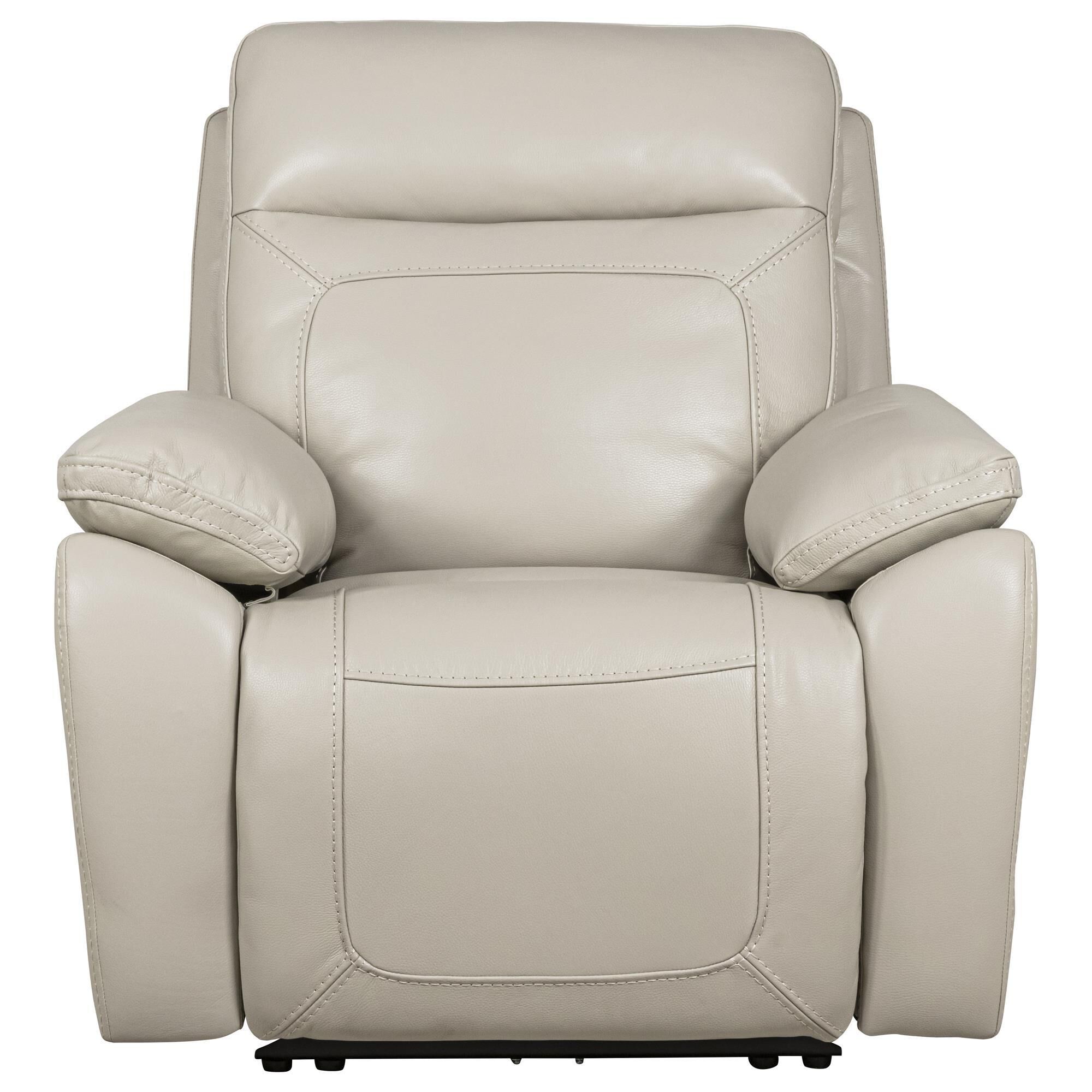 Oxford Furniture Leather Power Recliner with Power Headrest in
