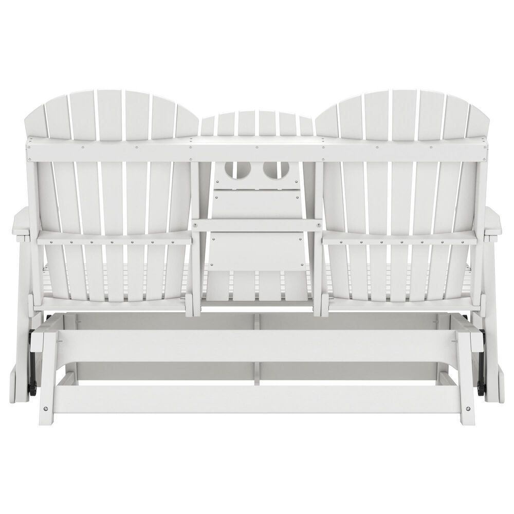 Ashley Hyland Wave Patio Glider Loveseat in White, , large