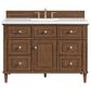 James Martin Vanities Lorelai 48" Single Vanity in Mid-Century Walnut with 3 cm White Zeus Quartz Top, , large