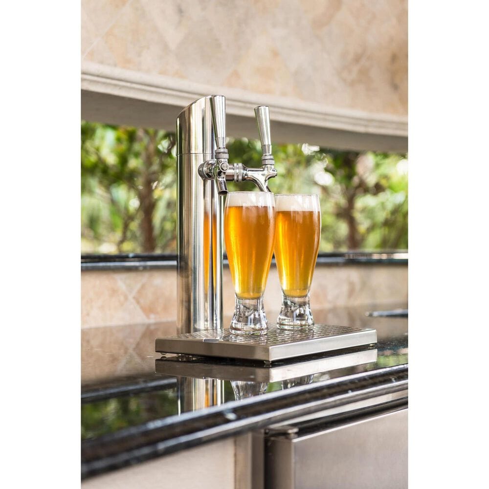 True Residential 5.75 Cu. Ft. Dual Tap Undercounter Beverage Dispenser with Right Hinge and Solid Door in Stainless Steel, , large