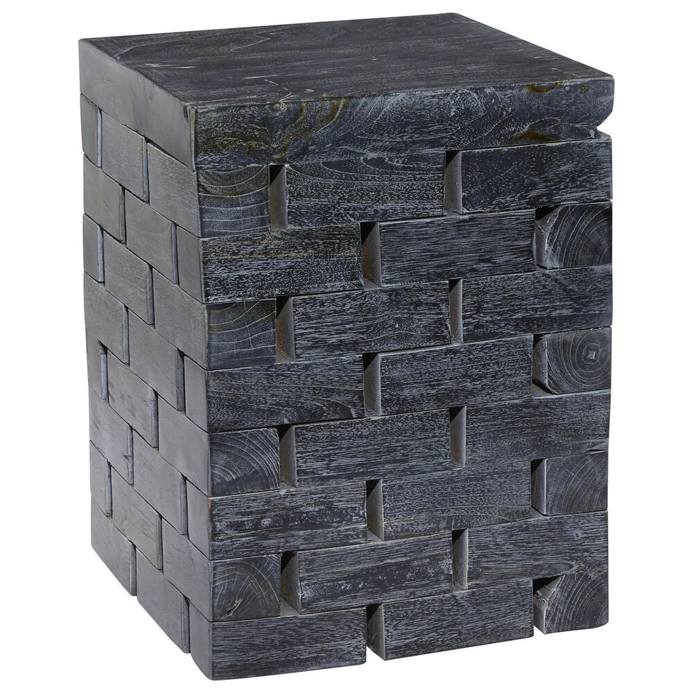 Maple and Jade Square Stool in Grey, , large