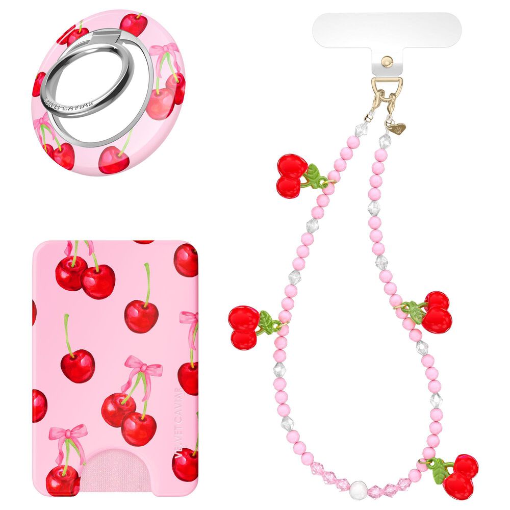 Velvet Caviar Gift Set with MagSafe Wallet, Grip Ring, Phone Charm in Sweet Cherry, , large