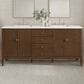 James Martin Vanities Myrrin 72" Double Vanity in Mid-Century Walnut with 3 cm White Zeus Quartz Top, , large