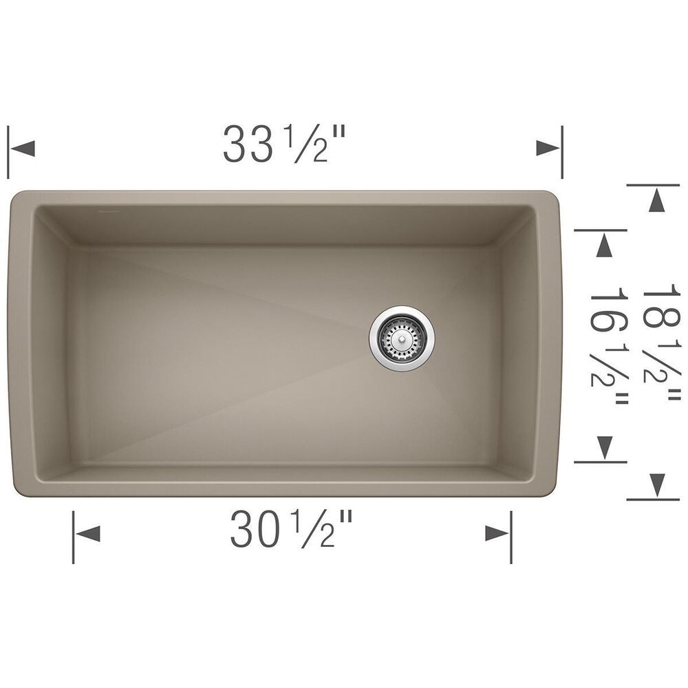 Blanco Diamond Super Single Bowl Kitchen Sink in Truffle, , large