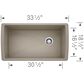 Blanco Diamond Super Single Bowl Kitchen Sink in Truffle, , large