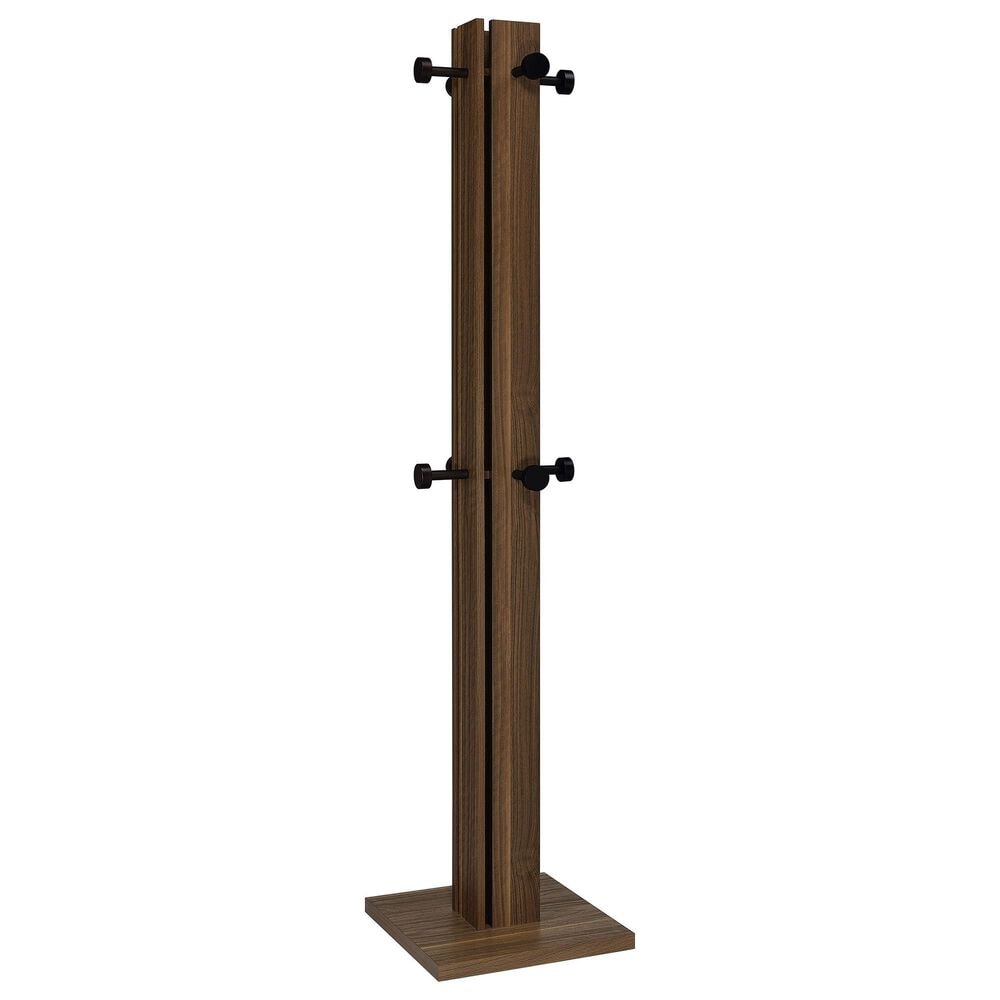 Pacific Landing Rikkie 8-Hook Coat Rack in Walnut and Black, , large