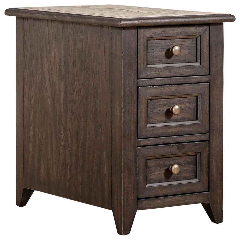 Belle Furnishings Mill Creek 3-Drawer Chair Side Table in Peppercorn, , large