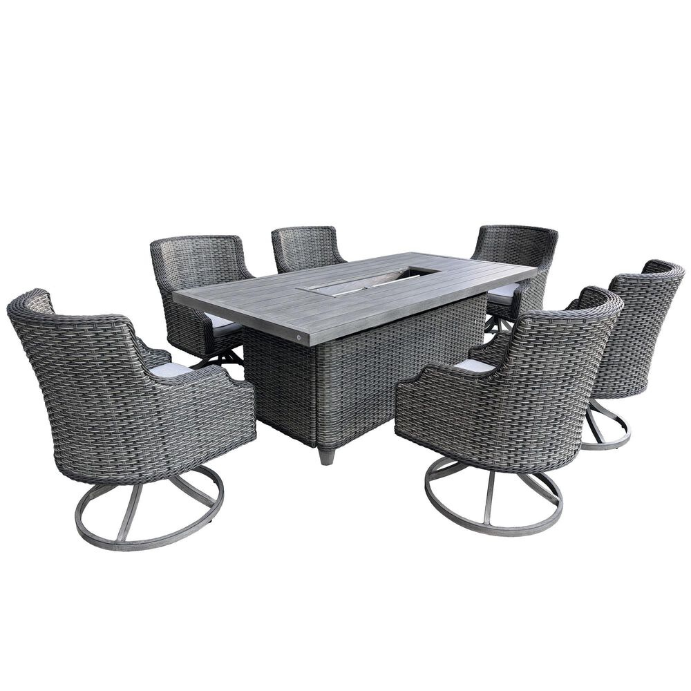World Source 7-Piece Dining Set in Gray, , large